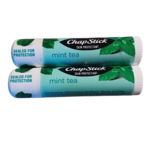 2 - Chapstick Green Tea Mint 100% Natural Lip Butter‎ with 8 Hour Moisture New